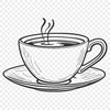 Beautiful Ceramic Tea Cup Design A traditional ceramic teacup with a floral pattern, suitable for digital design and crafting.