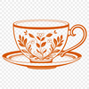 Delicate Ceramic Design A decorative ceramic teacup design with intricate details.