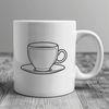Free SVG Clip Art Design - Teacup Icon A minimalist illustration of a ceramic teacup with a handle, ideal for vector art projects.
