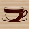 Hand-Drawn Tea Cup Illustration A simple design of a traditional teacup with handle and saucer.