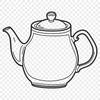 Whimsical Tea Cup and Saucer A digital illustration of a teapot with a spout and handle, suitable for vector art projects.