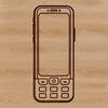 Free SVG Cell Phone Design An isolated vector representation of a contemporary cell phone device.