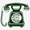 A stylized illustration of a telephone, designed as a vector graphic for digital use.