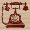 A simple telephone icon for use in digital designs and graphics.