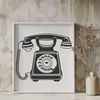 An illustrative representation of a telephone, featuring detailed vector graphics.