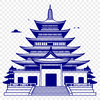 Free Buddhist Temple SVG Design A traditional Buddhist temple with intricately designed architecture.