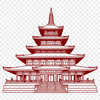 Sacred Architecture A Buddhist temple with intricate architectural details and ornate design elements.