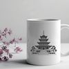 Serene Buddhist Architecture Vector Vector graphic representation of a serene Buddhist temple, suitable for various design applications.