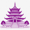 Ornate Buddhist Temple Design SVG A stylized illustration of a traditional Buddhist temple with intricate details and ornamentation.