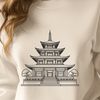 Stunning Temple Design in Vector Format Buddhist temple design in vector format, suitable for various digital applications.