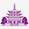 Religious Structure Vector Art An intricately designed vector image of a Buddhist religious structure.