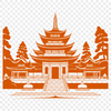 Beautiful Temple Illustration Illustrative image of a traditional Buddhist temple with detailed architecture.