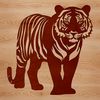 Beautiful Standing Big Cat SVG A standing tiger, a big cat with stripes, in vector format.