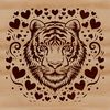 Whimsical Wild Cat Design A stylized illustration of a tiger's head with ornate details, suitable for various digital and craft projects.