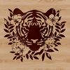 Stylized Tiger Vector Design A stylized illustration of a tiger's head with intricate details, suitable for vector design and commercial or personal use.