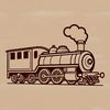 Locomotive Graphic Icon A graphic representation of a locomotive, ideal for digital crafting and professional design applications.