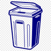Minimalist Trash Can Illustration A minimalist illustration of a trash can with a lid and body.