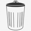 Simple Waste Bin SVG Icon An SVG representation of a basic waste bin with a removable lid, ideal for digital art and craft applications.