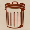 Trash Can Illustration A simple illustration of a trash can, suitable for vector graphic designs and digital cutting projects.