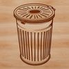 Cute Bin Design Vector Graphics A simple design illustration of a trash can with an open lid, suitable for digital crafting.