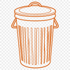 Minimalist Trash Can Vector Icon A minimalist illustration of a standard household trash can made from vector graphics.