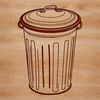 Free SVG Bin Design for Download A simple, vector illustration of a standard trash can, designed for various applications.