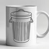 Simple Trash Bin Design SVG A simple illustration of a trash can with a lid, designed as a vector graphic.