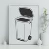 Digital Trash Can Icon An illustration of a trash can made from vector lines for digital use.