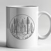 Silhouetted Forest Landscape An SVG graphic of a forest scene featuring multiple tree silhouettes against a textured background.