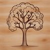 Elegant Nature Illustration A stylized vector illustration of a tree with detailed branching and foliage.