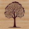 Detailed Outline Tree Icon A detailed, scalable outline of a tree made from connected lines and shapes.