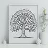 Free SVG Cut File Design Illustrative tree graphic in vector format suitable for digital cutting machines and computer-aided design programs.