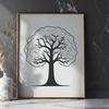 High-Quality Tree Clip Art A detailed illustration of a tree with branching foliage.