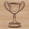 Trophy Design A metallic trophy on a pedestal, ideal for cutting machines and stencils.