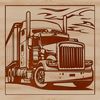 Semi Truck Vector Illustration A vector illustration of a semi truck with details such as wheels and cab.