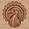 A colorful illustration of a turkey, perfect for farm-themed designs or holiday decorations.