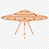 Minimalist Spaceship Illustration A futuristic spaceship design made from clean lines and minimalist shapes.