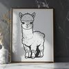 Cute Fuzzy Friend Vector Graphic An illustration of a friendly alpaca, created as vector art.