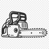 A detailed illustration of a chainsaw, suitable for vector design and digital cutting applications.