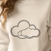 Clear Sky Cloud Design SVG Vector illustration of a white cloud against a clear blue sky, suitable for various digital design projects.