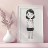 Girl Clip Art Design in SVG Format A young girl illustration created in vector format for graphic design projects.