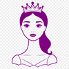 Fantasy Princess SVG Design Vector illustration of a young female princess with regal attire and accessories.