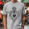 Heart of Devotion A stylized illustration of the Sacred Heart, ideal for vector art and cutting machine projects.