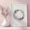 Digital Wreath Design for Cricut and Laser Cutters A floral design used as a vector template for digital art creation.