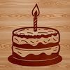 Multi-Tiered Cake Design Vector A multi-tiered birthday cake with candles and frosting, perfect for decorating projects.