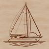 Calm Sea Sailboat Design A detailed vector illustration of a sailboat in a calm sea.
