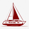 Line-Drawn Boat Clip Art Design A simple line-drawn boat vector illustration suitable for digital cutting machines like Cricut or laser cutters.