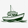 An SVG design of a vessel on the water.