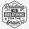 A minimalist design featuring a person surrounded by open books and inspirational quotes.