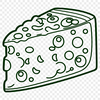 Wedge of Delight A stylized illustration of a wedge-shaped cheese with rounded edges.